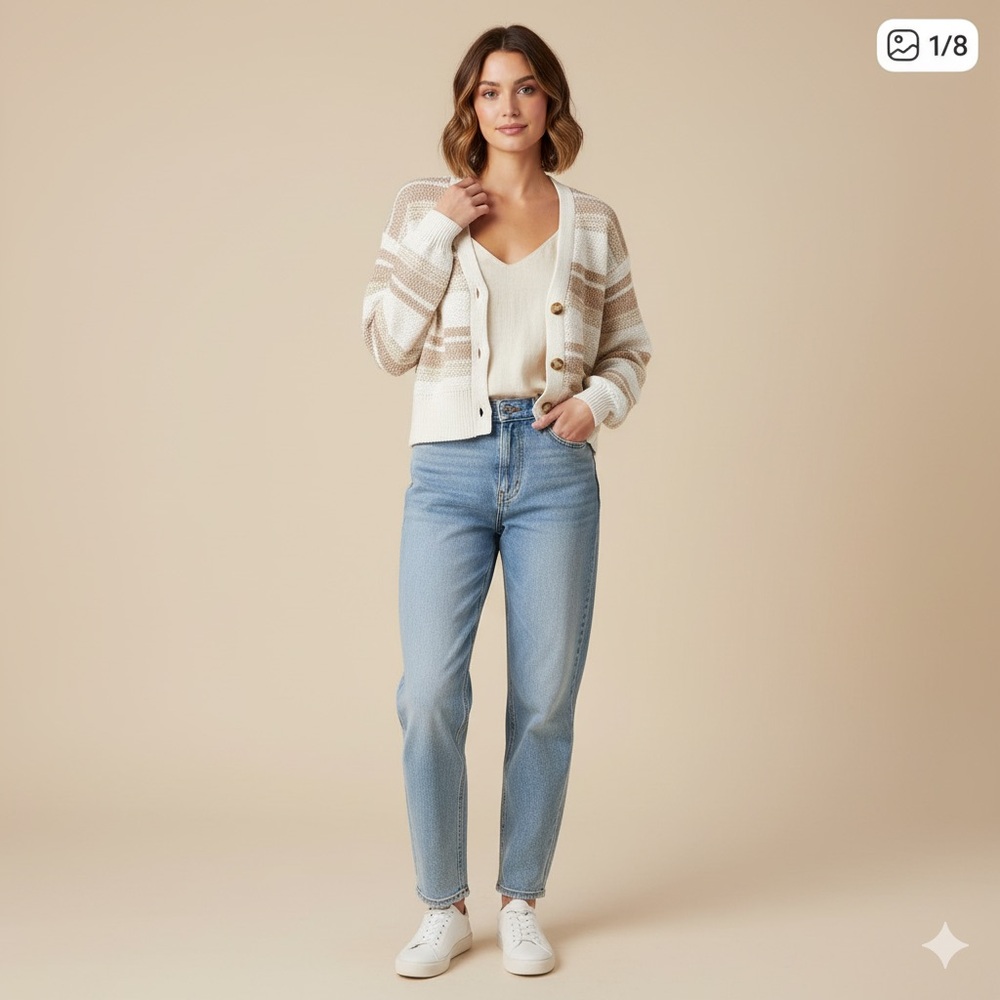 NWT LINE Canada 🇨🇦 holt renfrew cotton button up cardigan small